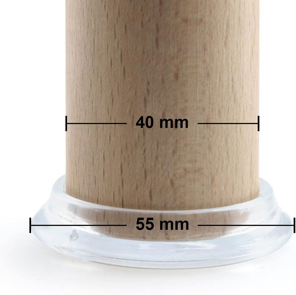 Carcasa plástica para proteger y deslizar muebles 40mm