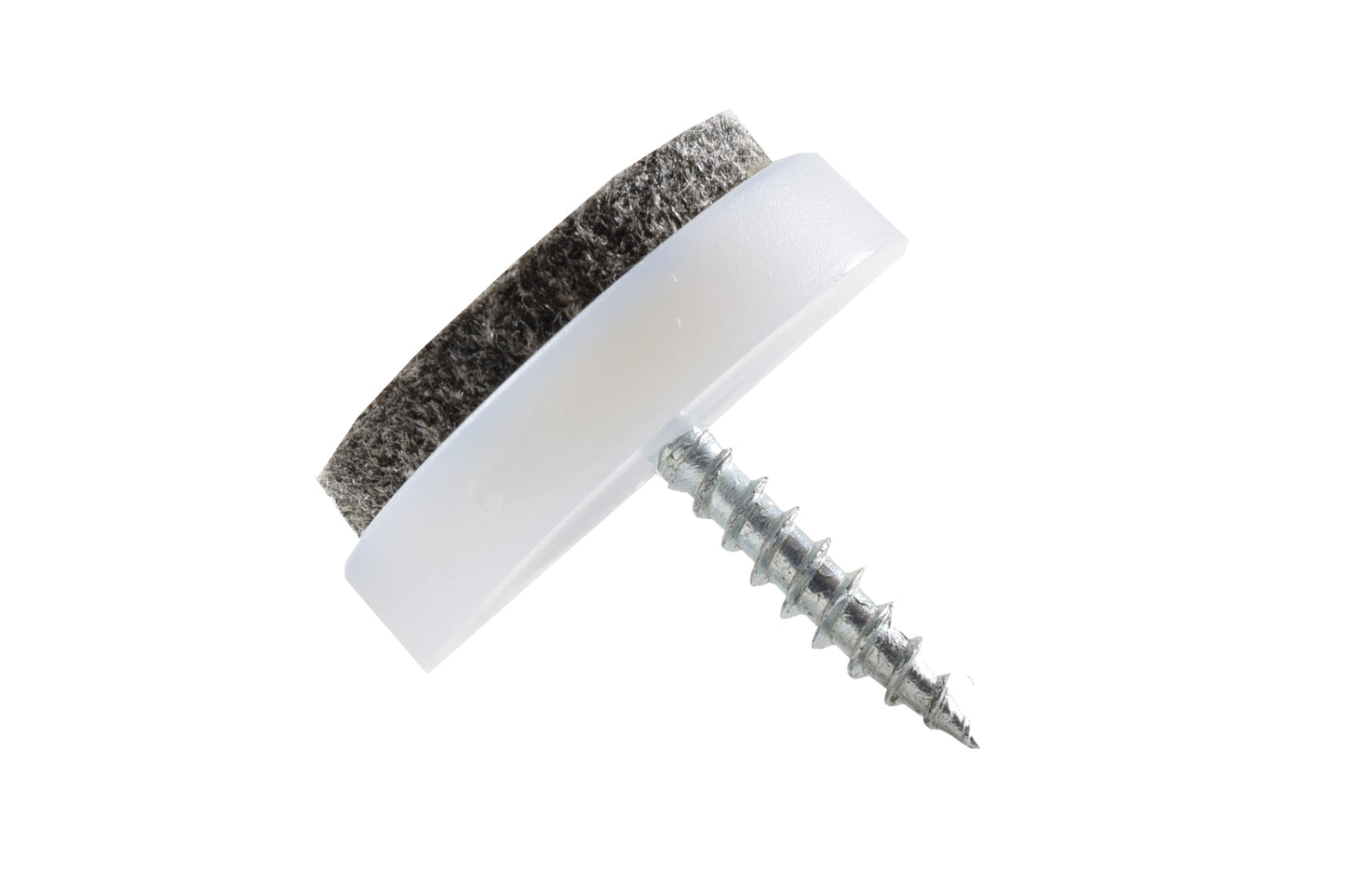 Deslizadores de fieltro para muebles con tornillo 24 mm soporte blanco