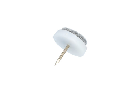 Deslizador de fieltro para sillas con clavo 24 mm soporte blanco