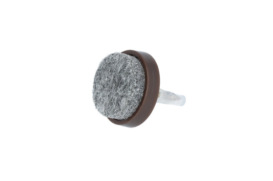 Deslizador de fieltro para sillas con clavo 20 mm soporte marrón