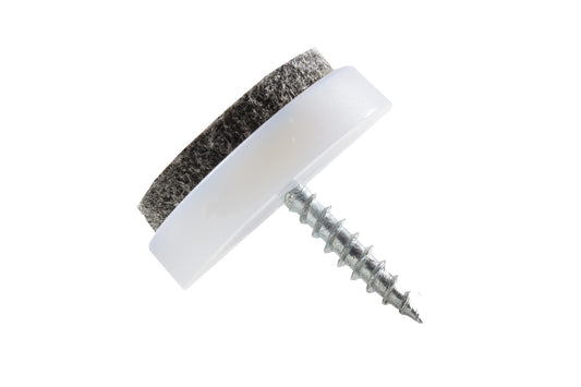 Deslizadores de fieltro para muebles con tornillo 24 mm soporte blanco